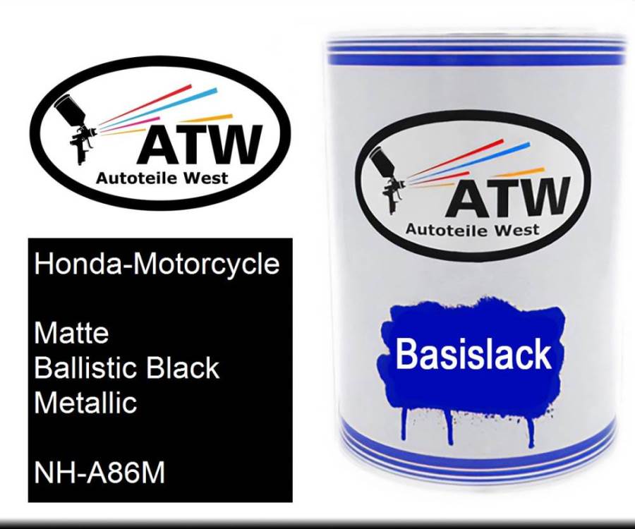 Honda-Motorcycle, Matte Ballistic Black Metallic, NH-A86M: 500ml Lackdose, von ATW Autoteile West.